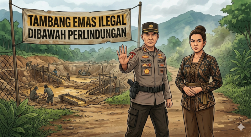 Foto Ilustrasi Kapolres dan Kades Kaputusan yang diduga Terlibat Aktifitas PETI